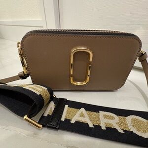 Marc Jacobs Tan Crossbody Bag with Gold Accents